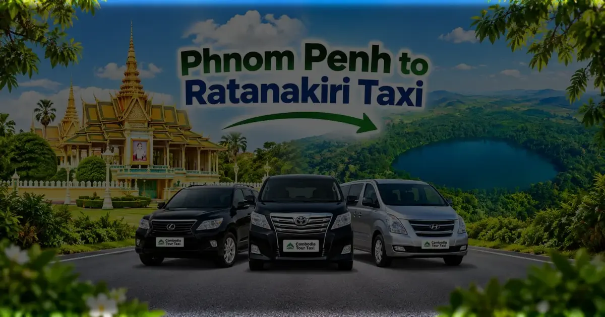 Private Phnom Penh to Ratanakiri taxi with a comfortable vehicle for travelers traveling from Phnom Penh to Banlung, Ratanakiri, Cambodia.