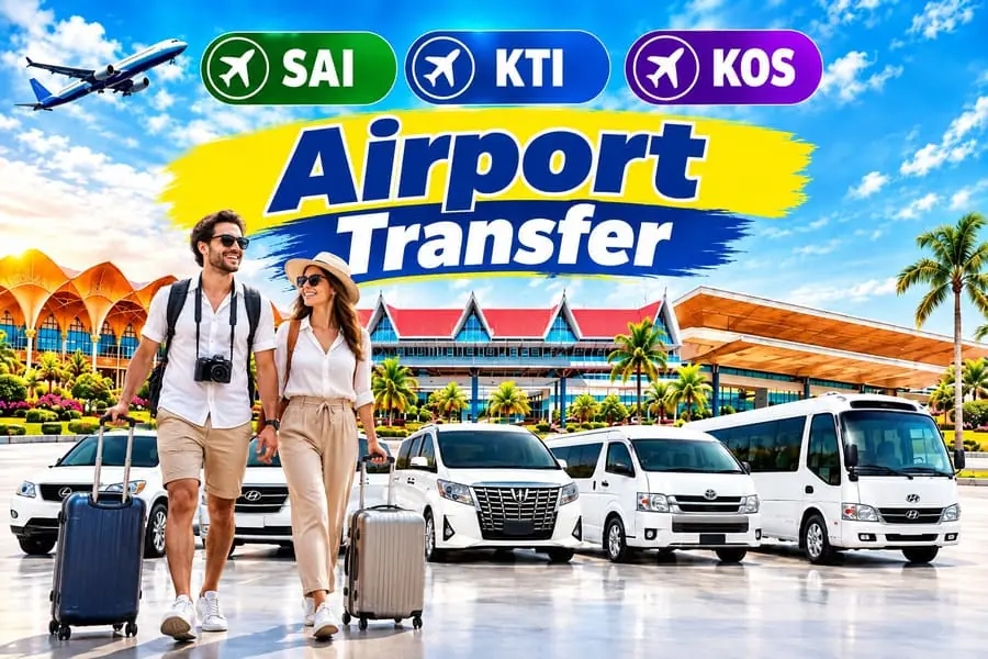 Professional private airport transfer in Cambodia with Cambodia Tour Taxi, offering safe, reliable, comfortable airport taxi services for travelers between Techo International Airport (KTI), Siem Reap, Phnom Penh, and destinations across Cambodia.