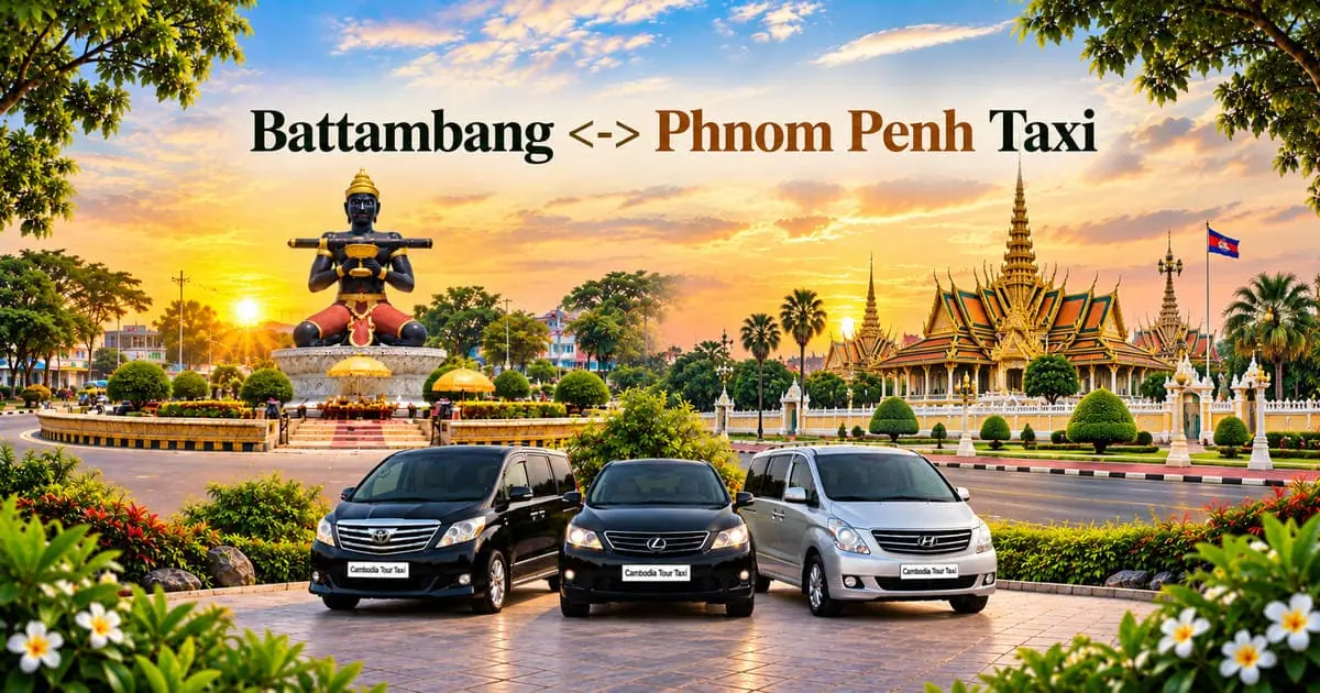 Battambang to Phnom Penh Taxi – Safe, Reliable Private Transfer with Comfortable Vehicle and Professional Driver in Cambodia.
