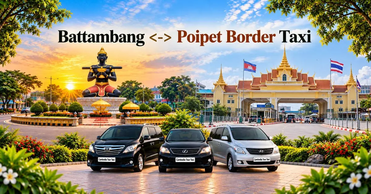 Battambang to Poipet Border Taxi – Safe, Reliable & Comfortable Private Transfer Battambang to Poipet Border Taxi – Safe, Reliable Private Transfer with Comfortable Vehicle and Professional Driver in Cambodia.