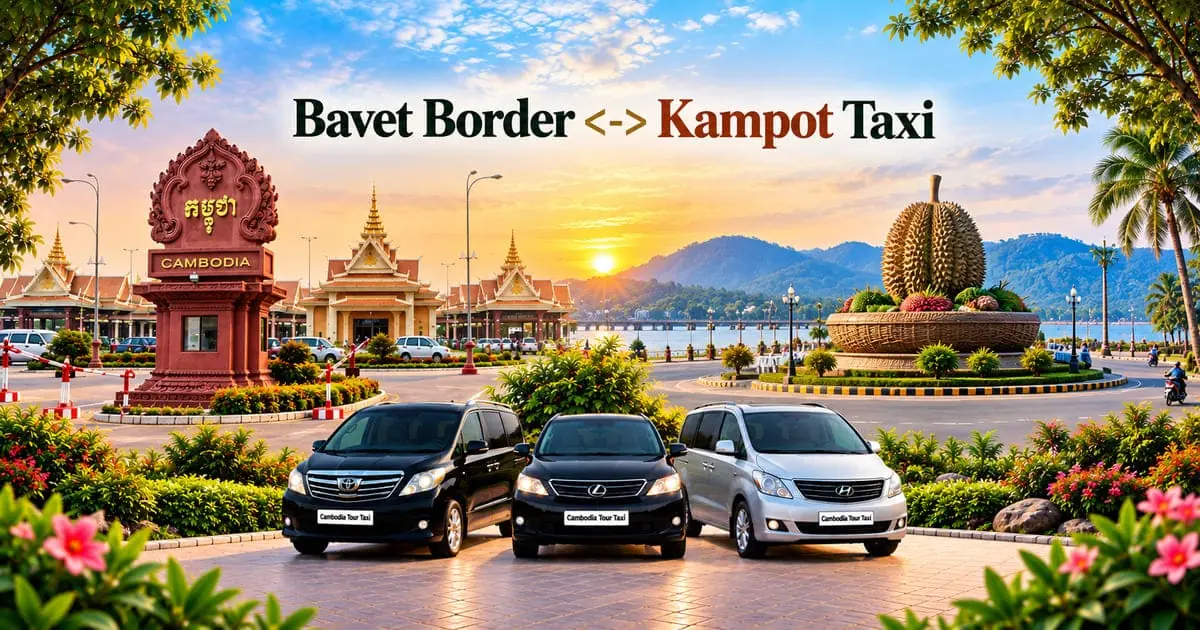 Bavet Border to Kampot Taxi – Safe, Reliable Private Transfer with Comfortable Vehicle and Professional Driver in Cambodia