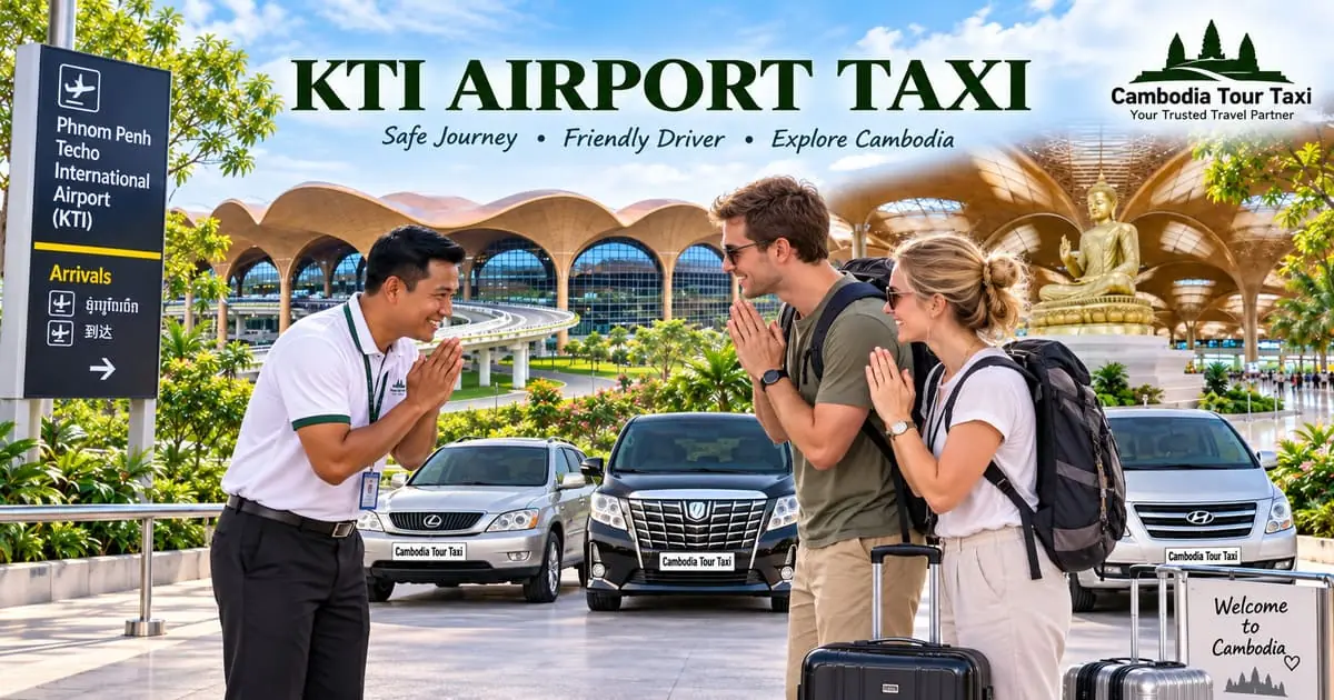 KTI Airport Taxi in Phnom Penh with professional Cambodia Tour Taxi driver providing safe, reliable airport transfer service