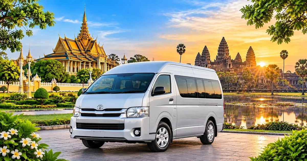 Toyota Hiace van for private taxi transfers & Tour in Cambodia