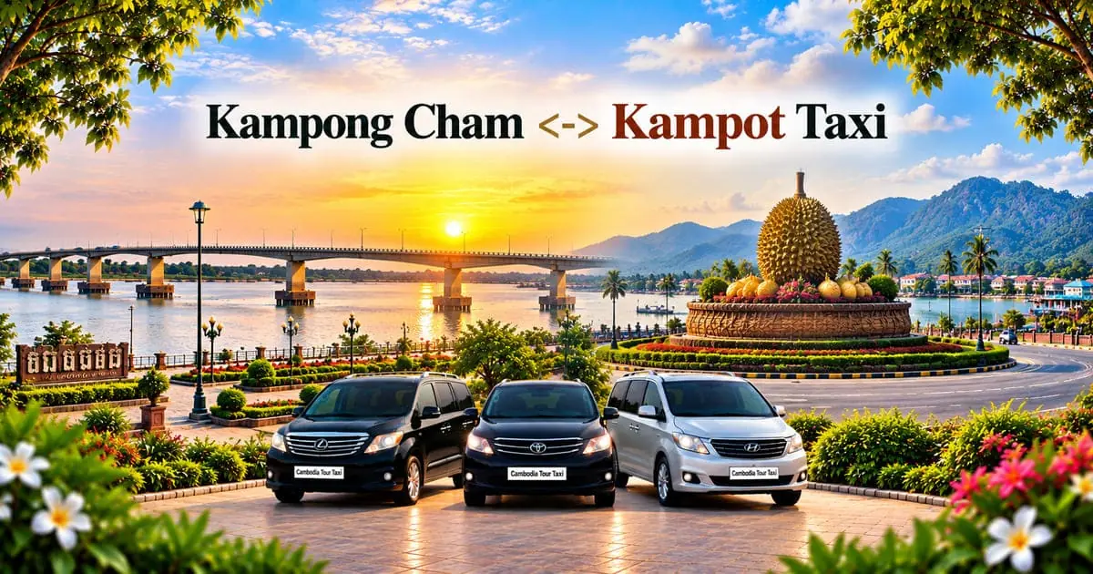Kampong Cham to Kampot Taxi – Safe, Reliable Private Transfer with Comfortable Vehicle and Professional Driver in Cambodia