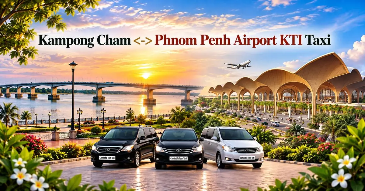 Kampong Cham to KTI Airport Taxi – Safe, Reliable Private Airport Transfer with Comfortable Vehicle and Professional Driver in Cambodia