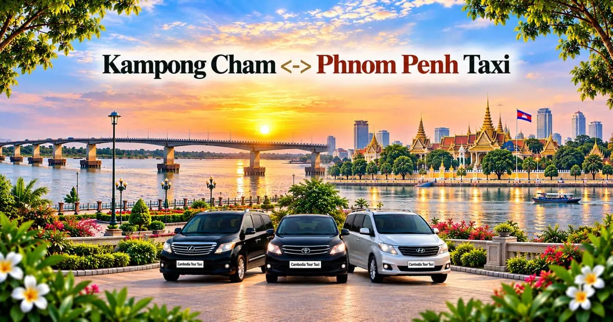 Kampong Cham to Phnom Penh Taxi – Safe, Reliable Private Transfer with Comfortable Vehicle and Professional Driver in Cambodia