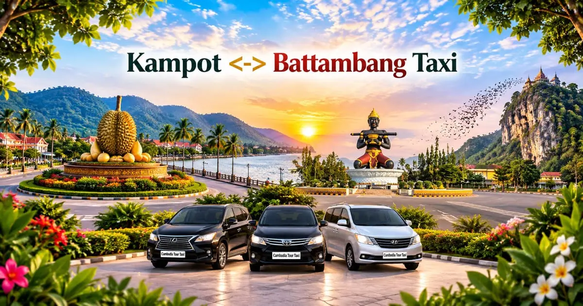 Kampot to Battambang Taxi – Safe, Reliable Private Transfer with Comfortable Vehicle and Professional Driver in Cambodia