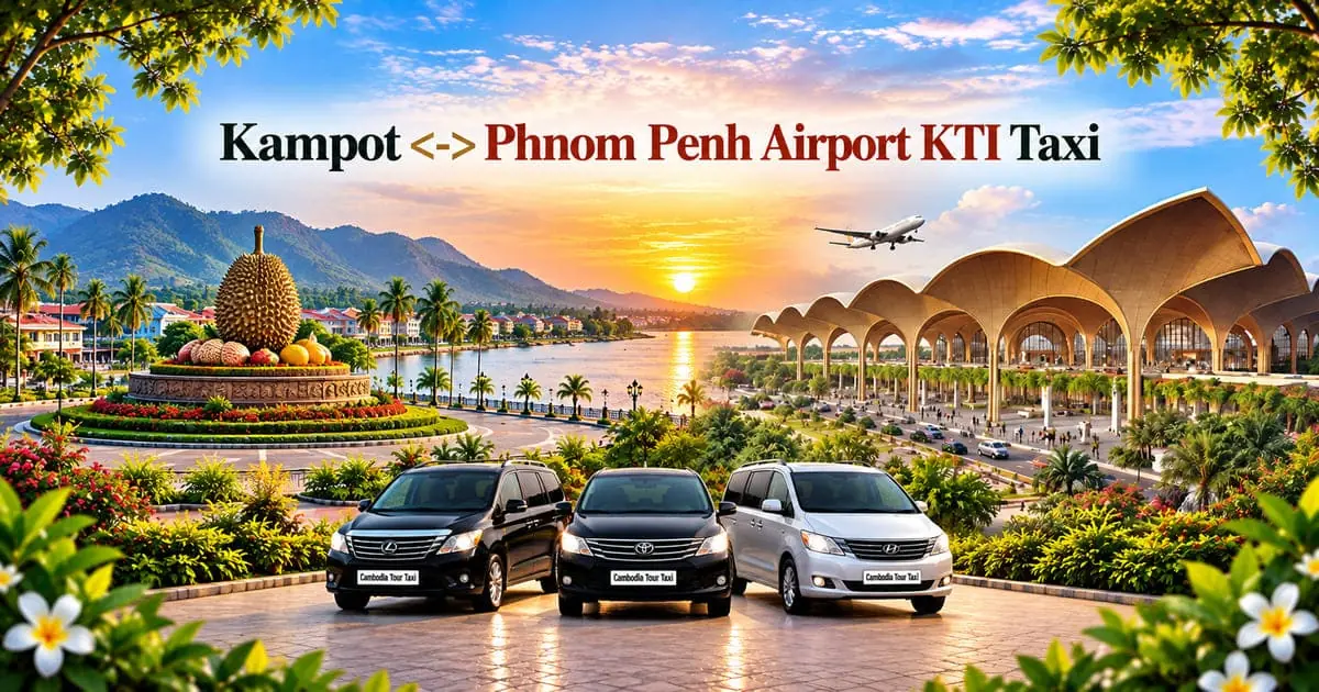 Kampot to KTI Airport Taxi – Safe, Reliable Private Airport Transfer with Comfortable Vehicle and Professional Driver in Cambodia