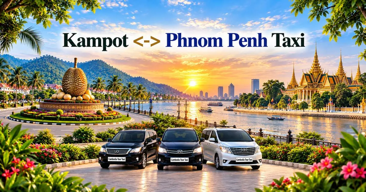 Kampot to Phnom Penh Taxi – Safe, Reliable Private Transfer with Comfortable Vehicle and Professional Driver in Cambodia