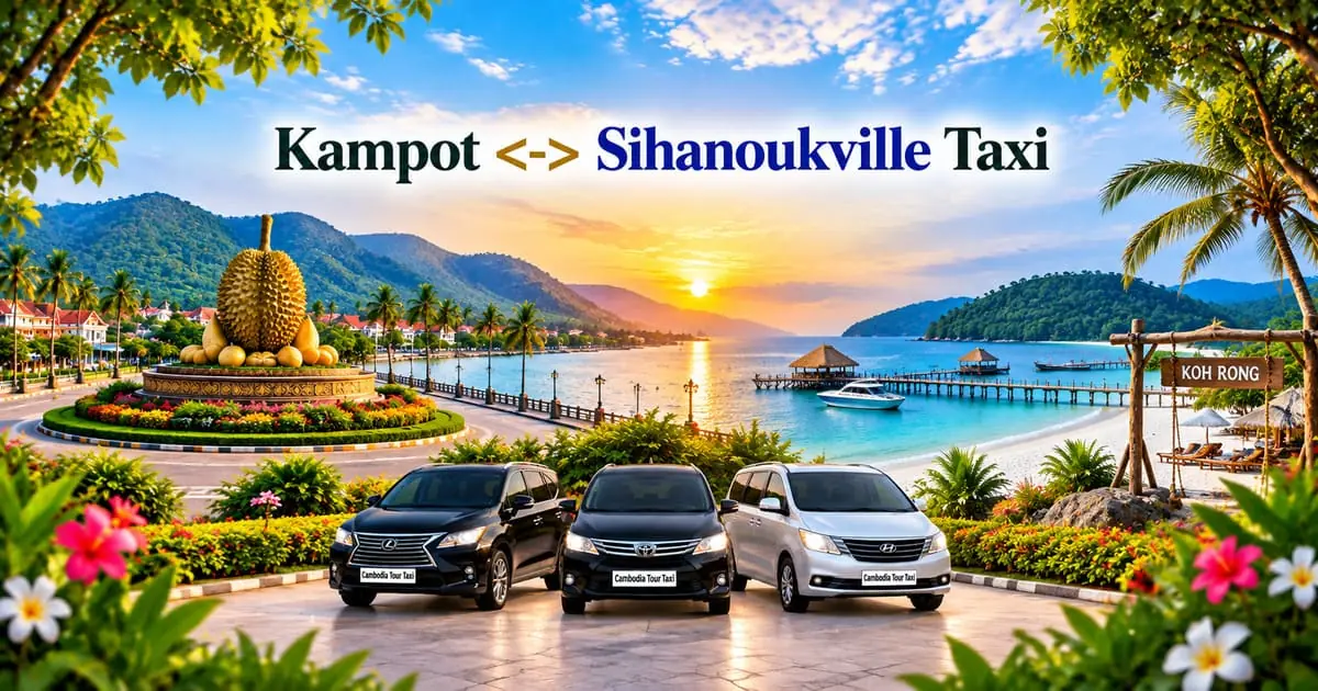 Kampot to Sihanoukville Taxi – Safe, Reliable Private Transfer with Comfortable Vehicle and Professional Driver in Cambodia