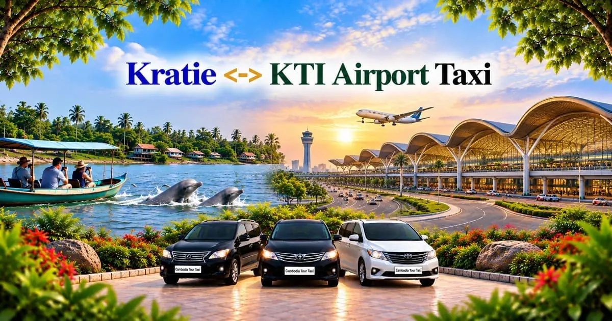 Kratie to KTI Airport Taxi – Safe, Reliable Private Airport Transfer with Comfortable Vehicle and Professional Driver in Cambodia