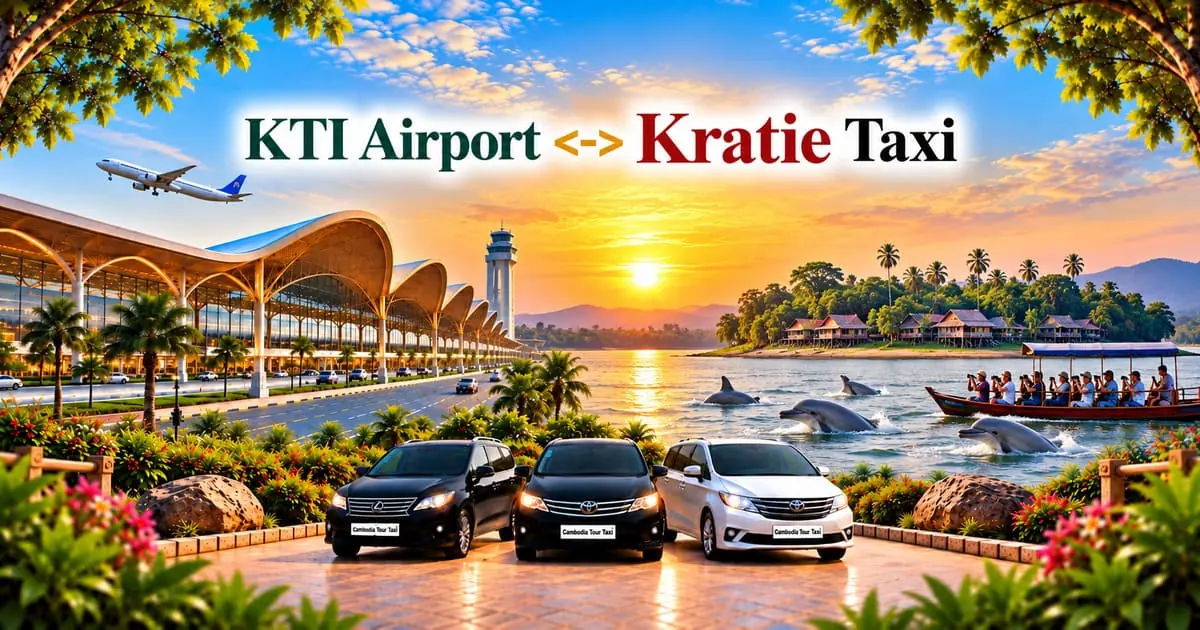 KTI Airport to Kratie Taxi – Safe, Reliable Private Airport Transfer with Comfortable Vehicle and Professional Driver in Cambodia.