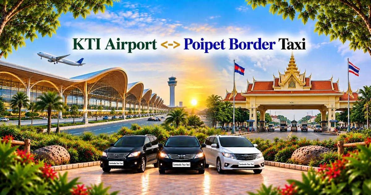KTI Airport to Poipet Border Taxi – Safe, Reliable Private Transfer with Comfortable Vehicle and Professional Driver in Cambodia