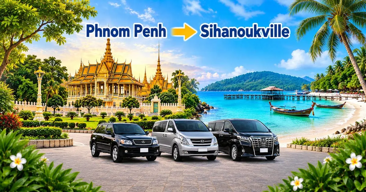 Phnom Penh to Sihanoukville Taxi – Comfortable Private Transfer in Cambodia Phnom Penh to Sihanoukville Taxi – Cambodia Tour Taxi private transfer with comfortable vehicles connecting Phnom Penh to Sihanoukville, Cambodia.