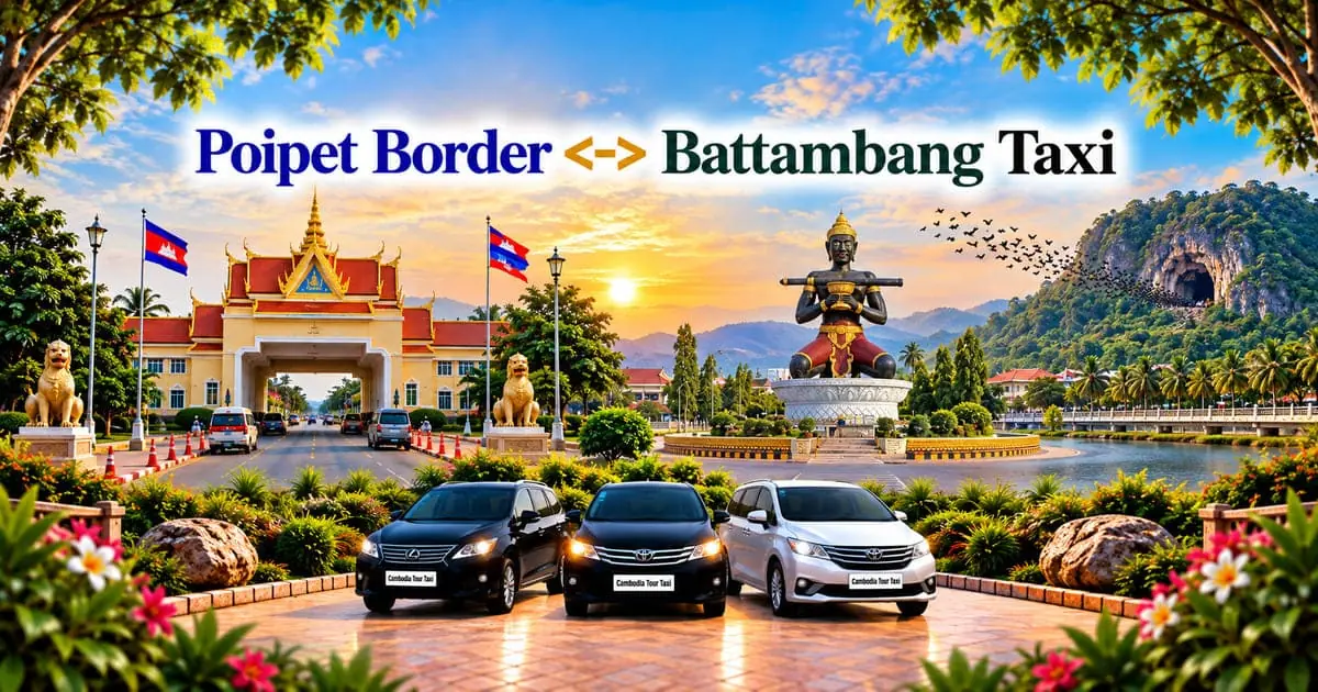 Poipet Border to Battambang Taxi – Safe, Reliable Private Transfer with Comfortable Vehicle and Professional Driver in Cambodia