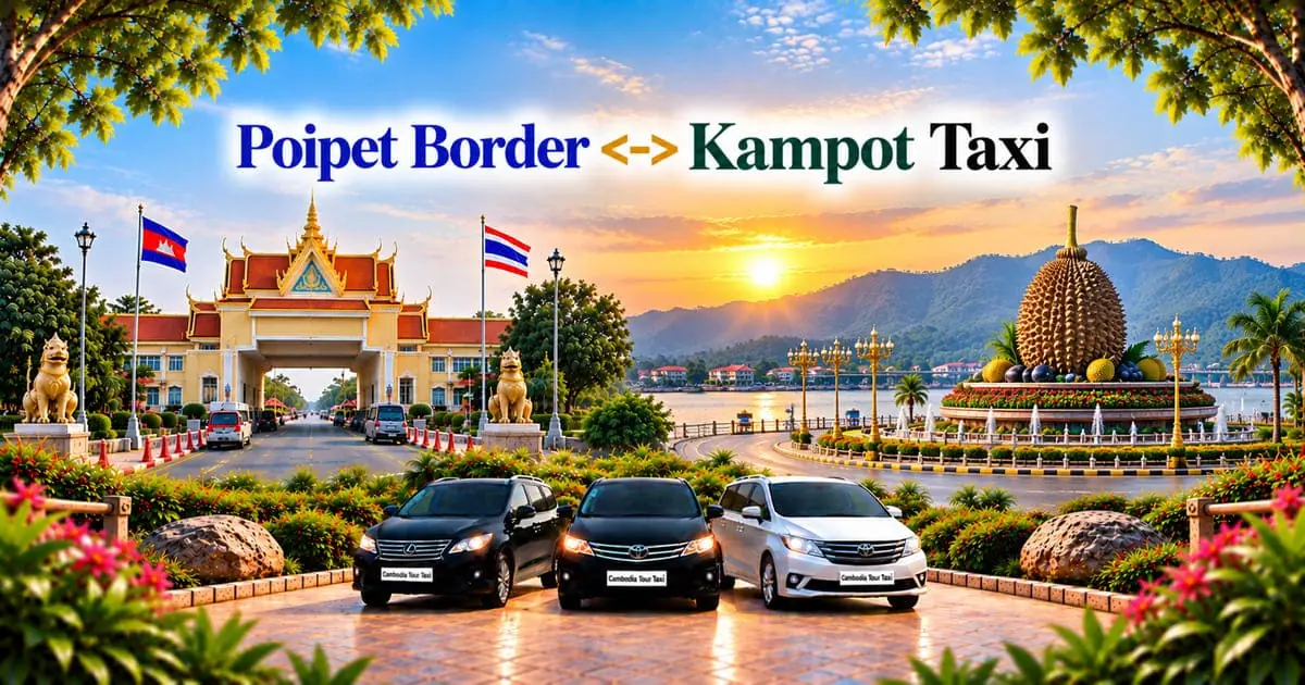 Poipet Border to Kampot Taxi – Safe, Reliable Private Transfer with Comfortable Vehicle and Professional Driver in Cambodia