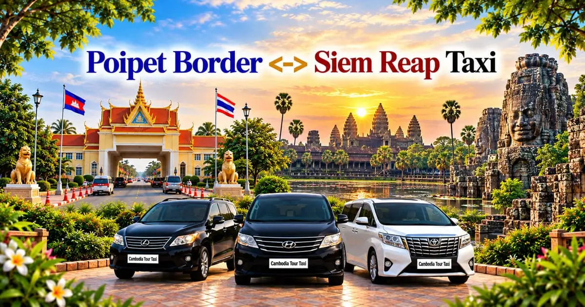 Poipet Border to Siem Reap Taxi – Safe, Reliable Private Transfer with Comfortable Vehicle and Professional Driver in Cambodia