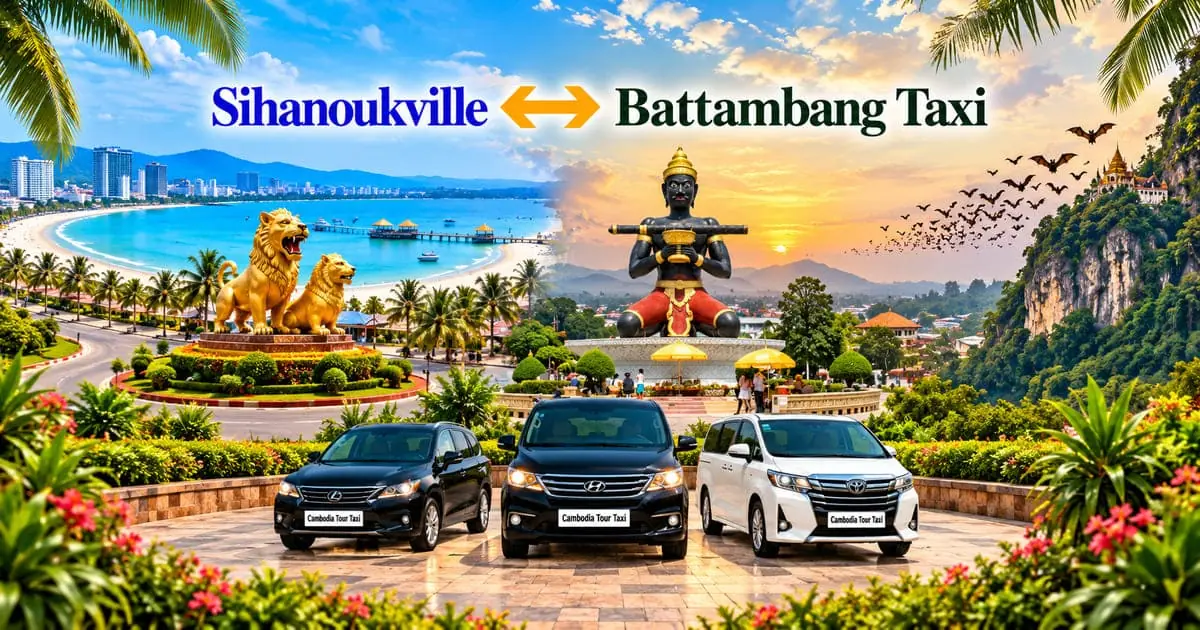 Sihanoukville to Battambang Taxi – Safe, Reliable Private Transfer with Comfortable Vehicle and Professional Driver in Cambodia.