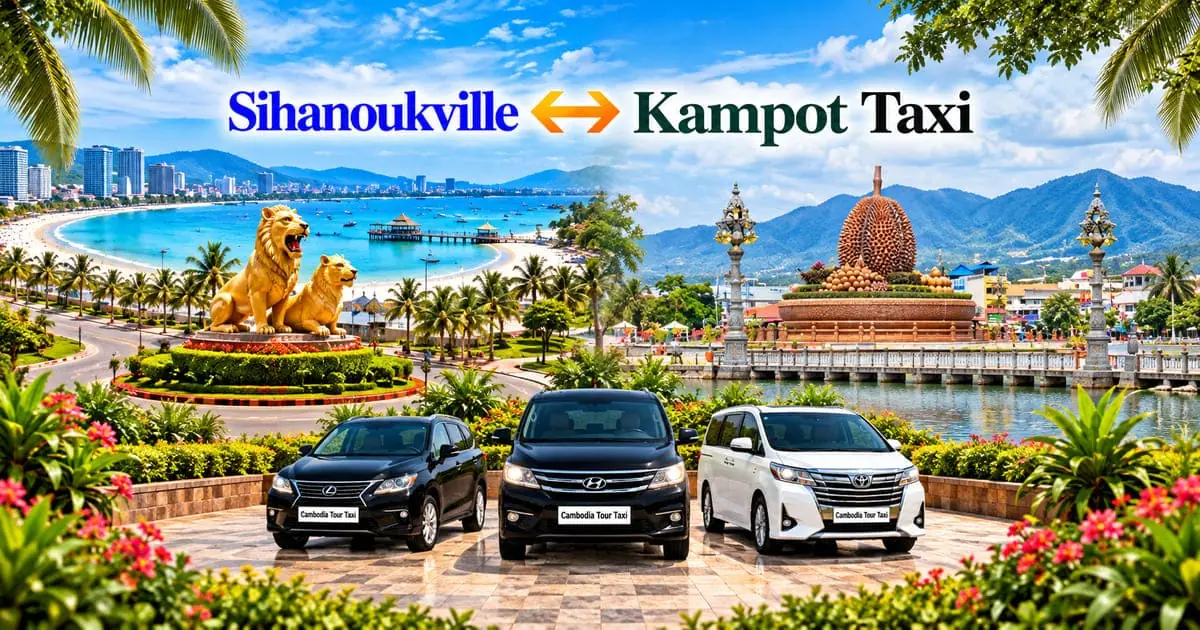 Sihanoukville to Kampot Taxi – Safe, Reliable Private Transfer with Comfortable Vehicle and Professional Driver in Cambodia