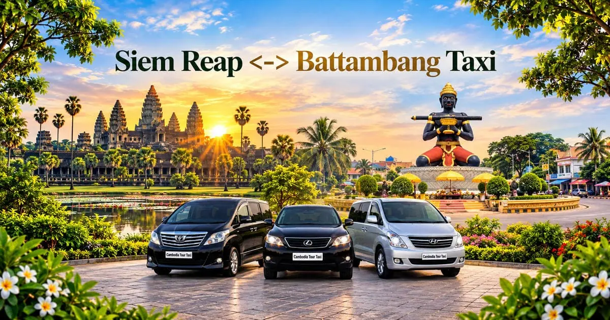 Siem Reap to Battambang Taxi – Safe, Reliable Private Transfer with Comfortable Vehicle and Professional Driver in Cambodia.