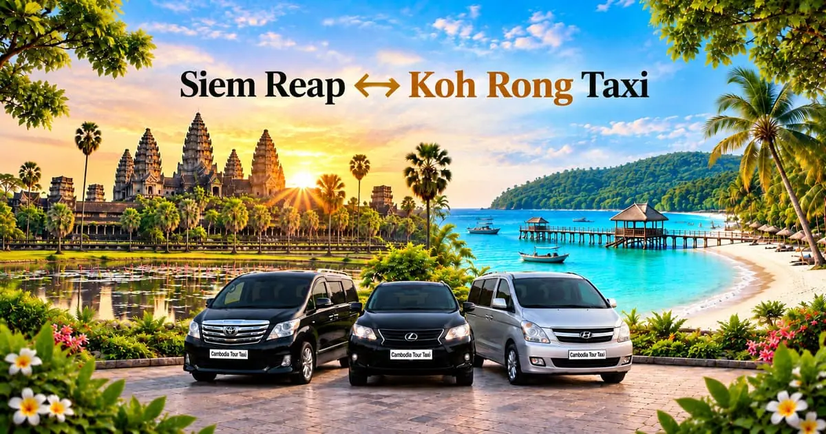 Siem Reap to Koh Rong Taxi – Safe, Reliable Private Transfer to Sihanoukville with Comfortable Vehicle and Professional Driver in Cambodia.