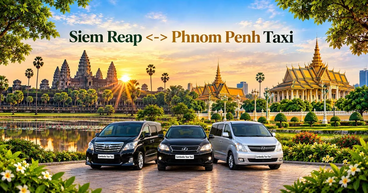 Siem Reap to Phnom Penh Taxi – Safe, Reliable Private Transfer with Comfortable Vehicle and Professional Driver in Cambodia.