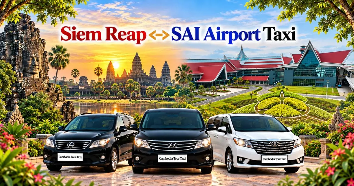 Siem Reap City to SAI Airport Taxi – Safe, Reliable Private Airport Transfer with Comfortable Vehicle and Professional Driver in Cambodia