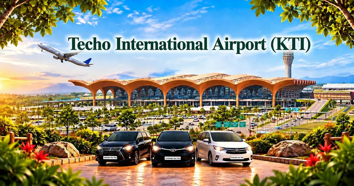 Techo International Airport (KTI) to Your Hotel Taxi – Safe, Reliable Private Airport Transfer with Comfortable Vehicle and Professional Driver in Cambodia.